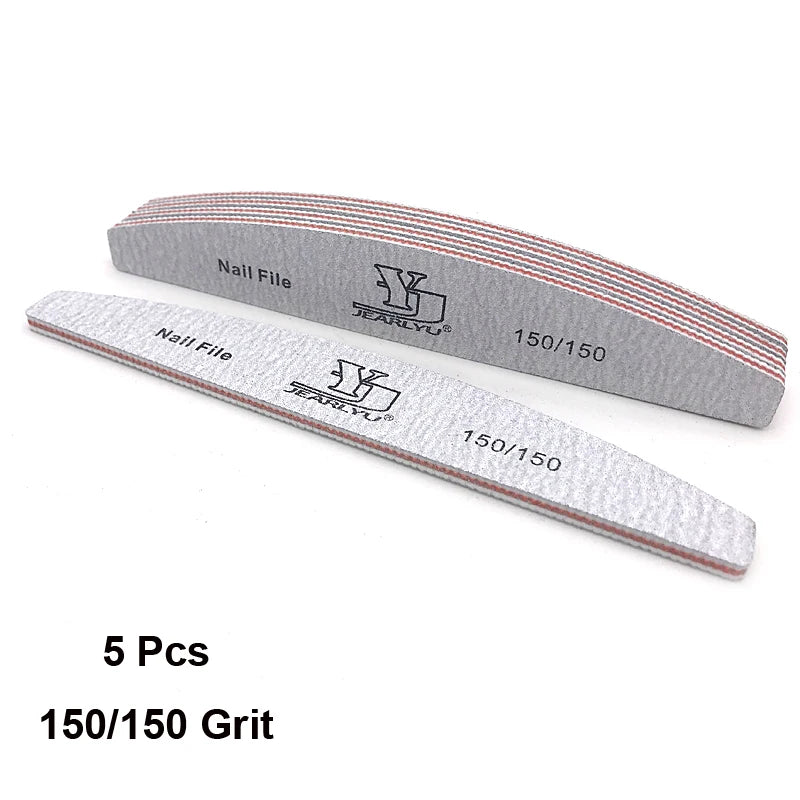 5Pcs/Lot Nail File Mix Color Limas 80/100/150/180/240 Grit Professional Sandpaper Cuticle Remover Buffer Files Manicure Tool Set