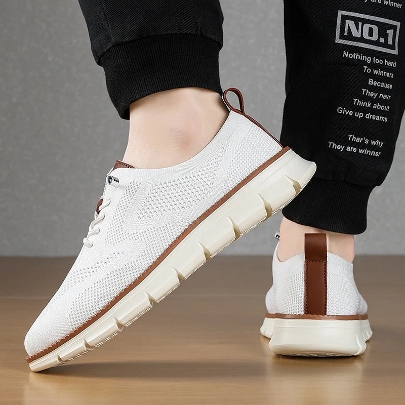 New Men's Sneakers Light Breathable Casual Flat Shoes Outdoor Fashion Comfortable Dress Shoes Anti-Slip Sports Walking Shoes