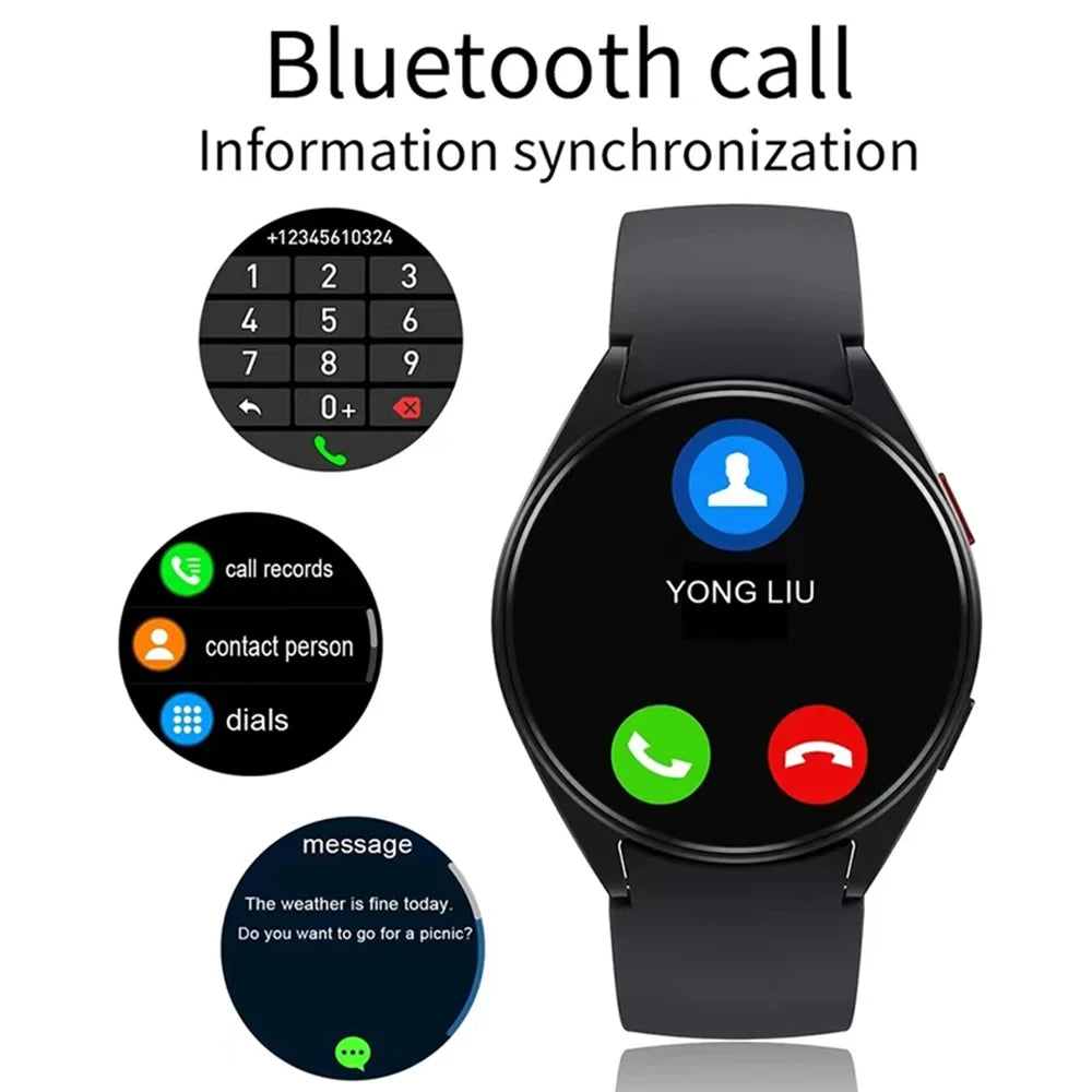 LAXASFIT 2025 New Watch 6 Business Smart Watch Men Bluetooth Call Sleep Health Monitor Fashion Sports Smartwatch for Android IOS