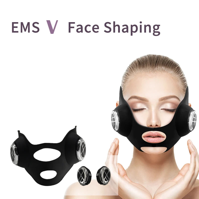 Slimming Chin V-shaped Silicone Face Mask Ems Microcurrent Beauty Facial Neck Lift Massager Band Tapes Face Lifting Machine