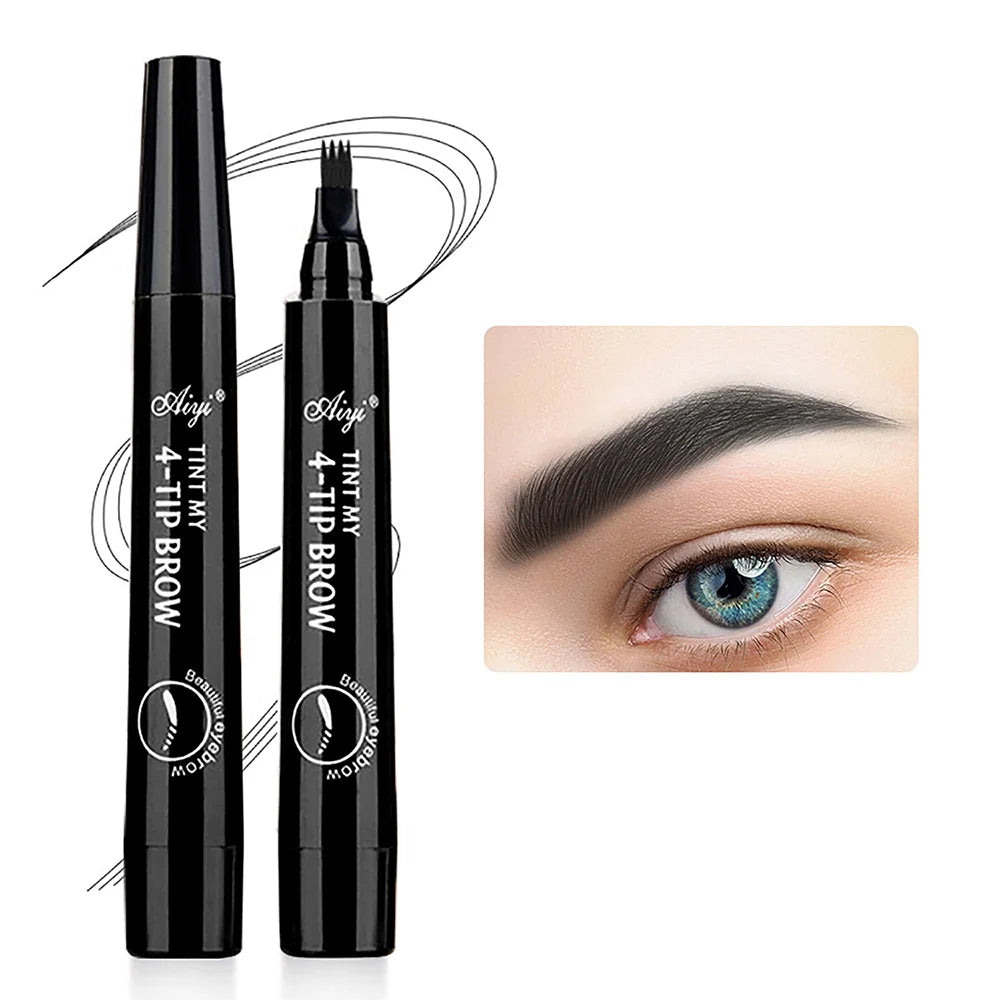 Waterproof eyebrow pencil in five colors, microblading eyebrow pencil with 4 tips, waterproof liquid for natural eyebrow makeup