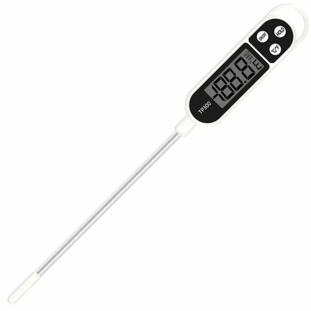 1PC Digital Food Thermometer BBQ Cooking Meat Hot Water Drinks Temperature Measure Kitchen Tool Stainless Steel Food Cooking