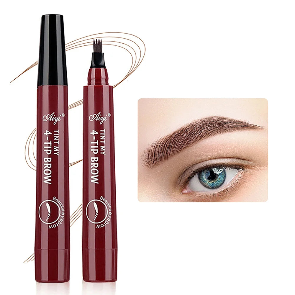 Waterproof eyebrow pencil in five colors, microblading eyebrow pencil with 4 tips, waterproof liquid for natural eyebrow makeup