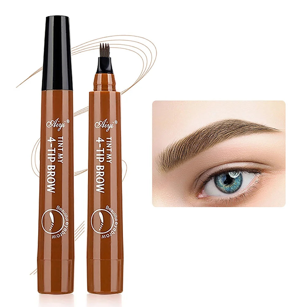 Waterproof eyebrow pencil in five colors, microblading eyebrow pencil with 4 tips, waterproof liquid for natural eyebrow makeup