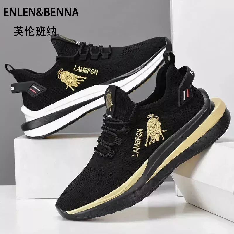 Men's Sports and Casual Shoes Summer Fashion New Shoes Round Toe Black Spring Men's Shoes Spring/Autumn