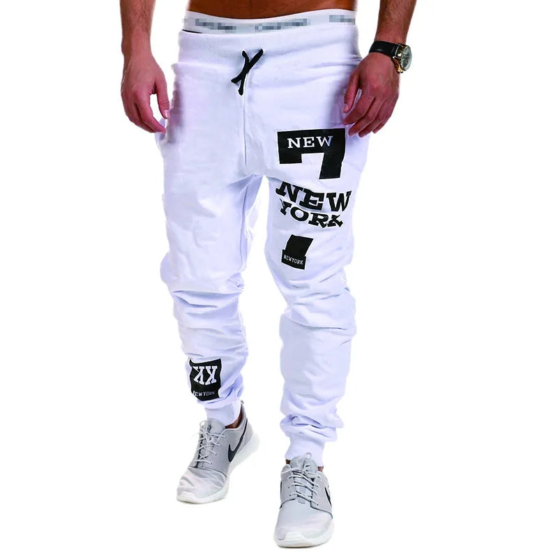 Men's Sweatpants Joggers Trousers Elastic Waist Letter Graphic Prints Sports Outdoor Daily Wear Casual Hip Hop Gray-blue Black