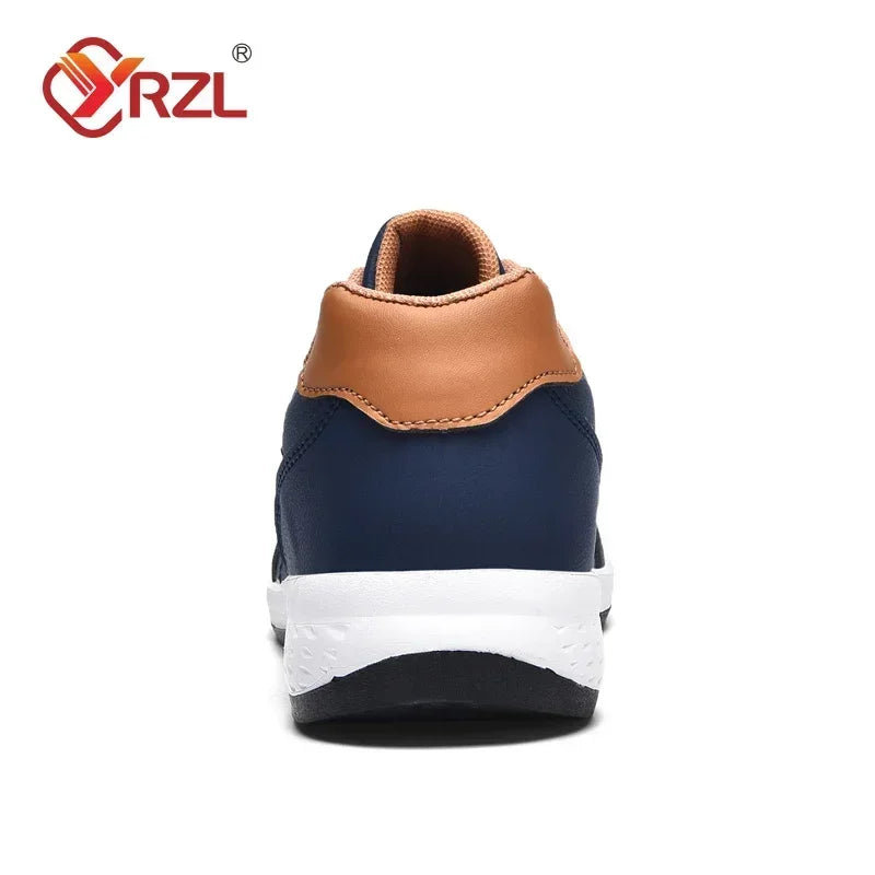 YRZL Men Shoes Spring Autumn Waterproof Walking Sneakers Leisure Male Leather Sports Shoes Non-Slip Footwear Tennis for Men