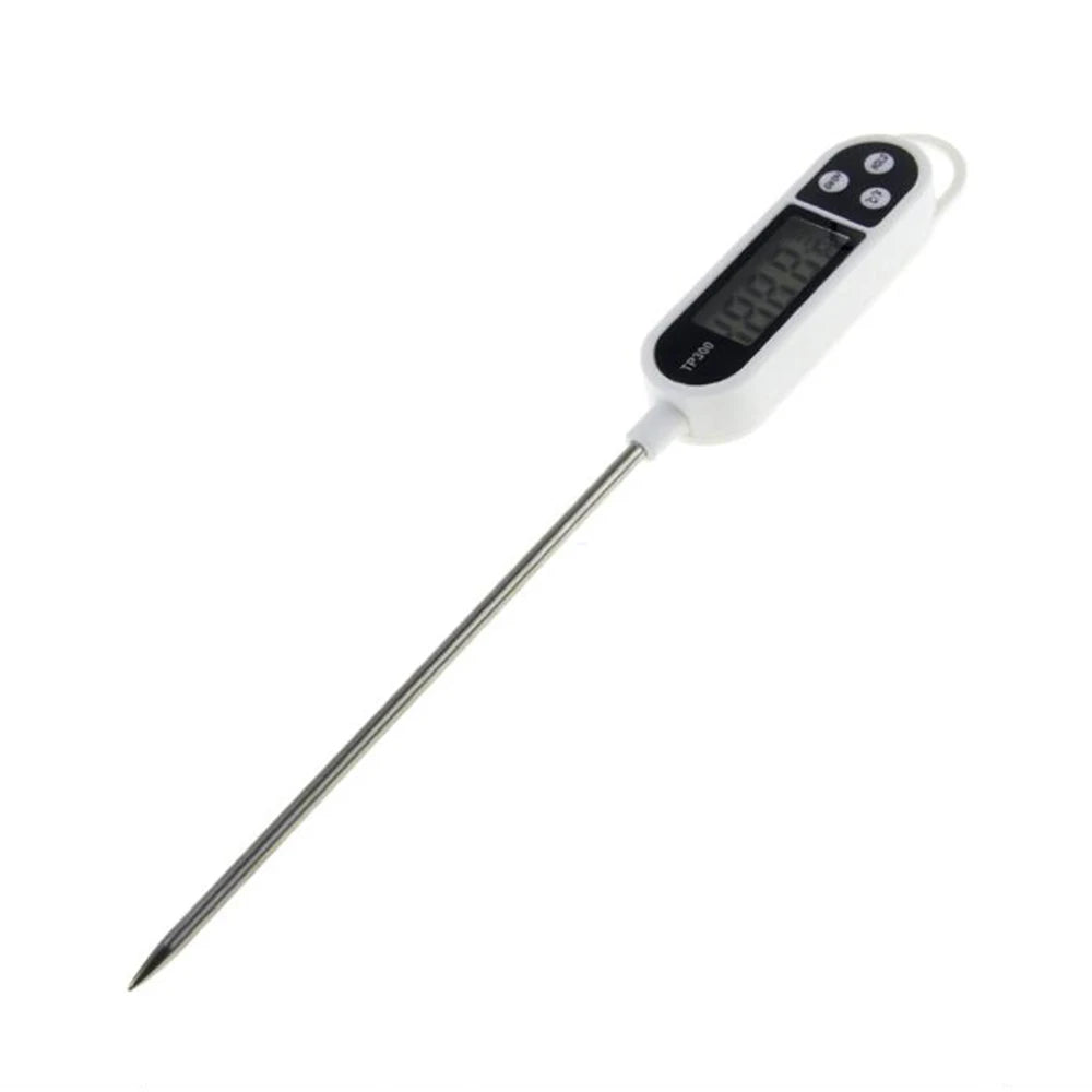 1PC Digital Food Thermometer BBQ Cooking Meat Hot Water Drinks Temperature Measure Kitchen Tool Stainless Steel Food Cooking