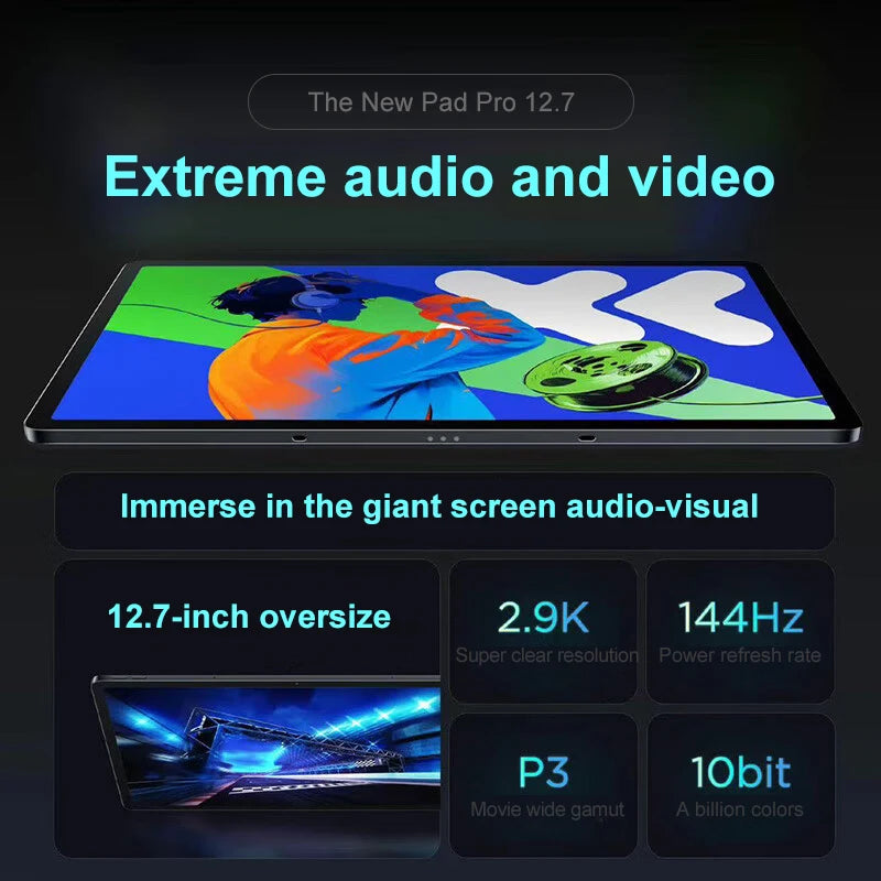 Lenovo XIAOXIN Pad Pro12.7 2025 Entertainment Office Learning Game Tablet Super Interconnection Tianji 8300 2.9k 144Hz Gray