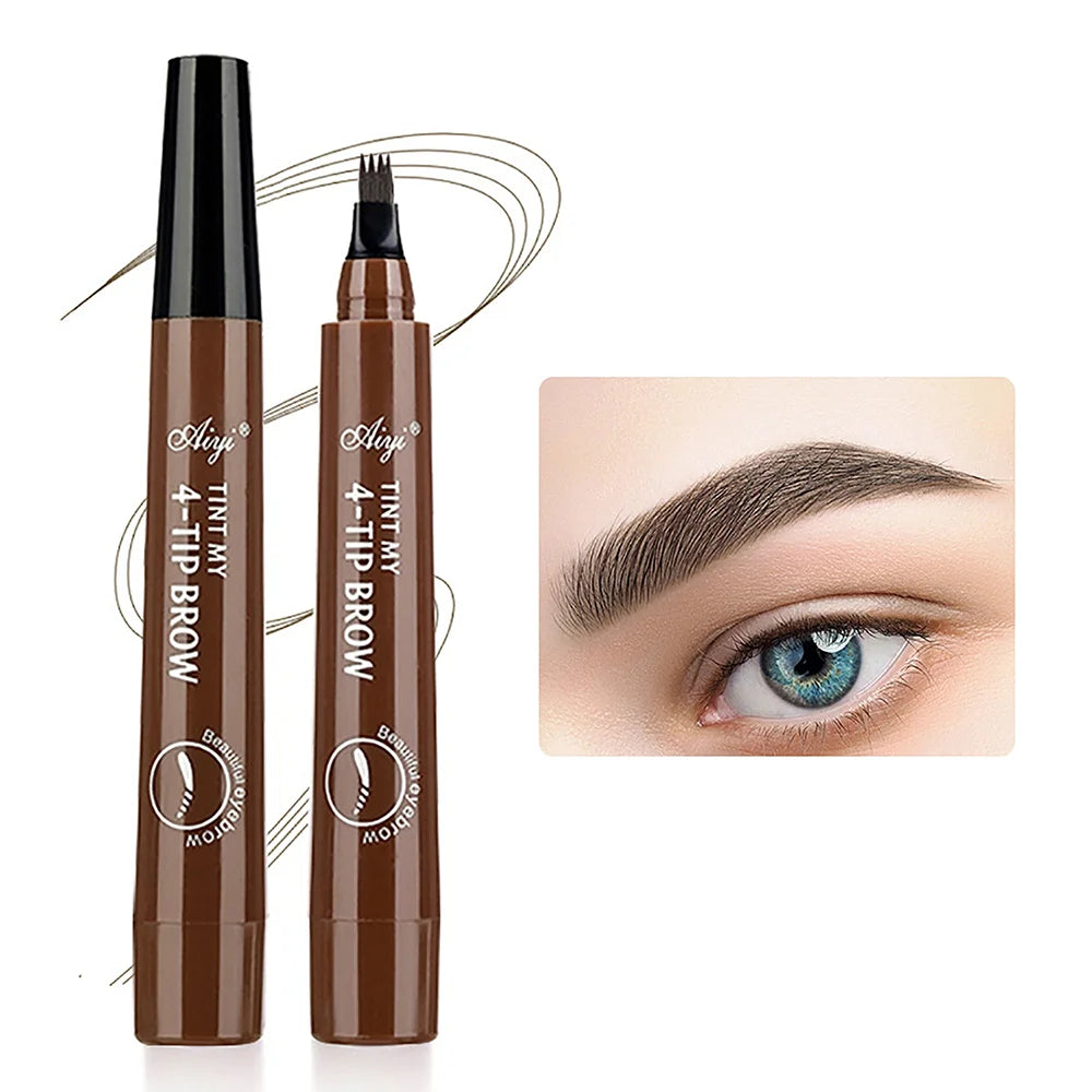 Waterproof eyebrow pencil in five colors, microblading eyebrow pencil with 4 tips, waterproof liquid for natural eyebrow makeup