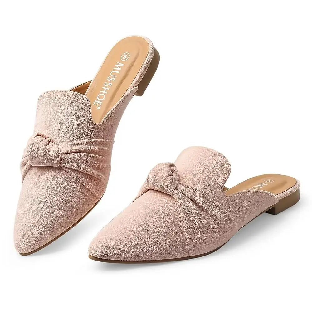 Samilor Women's Suede Leather Slip-On Mules Comfortable woman shoes slippers women mule half shoes for ladies 2025 spring trend