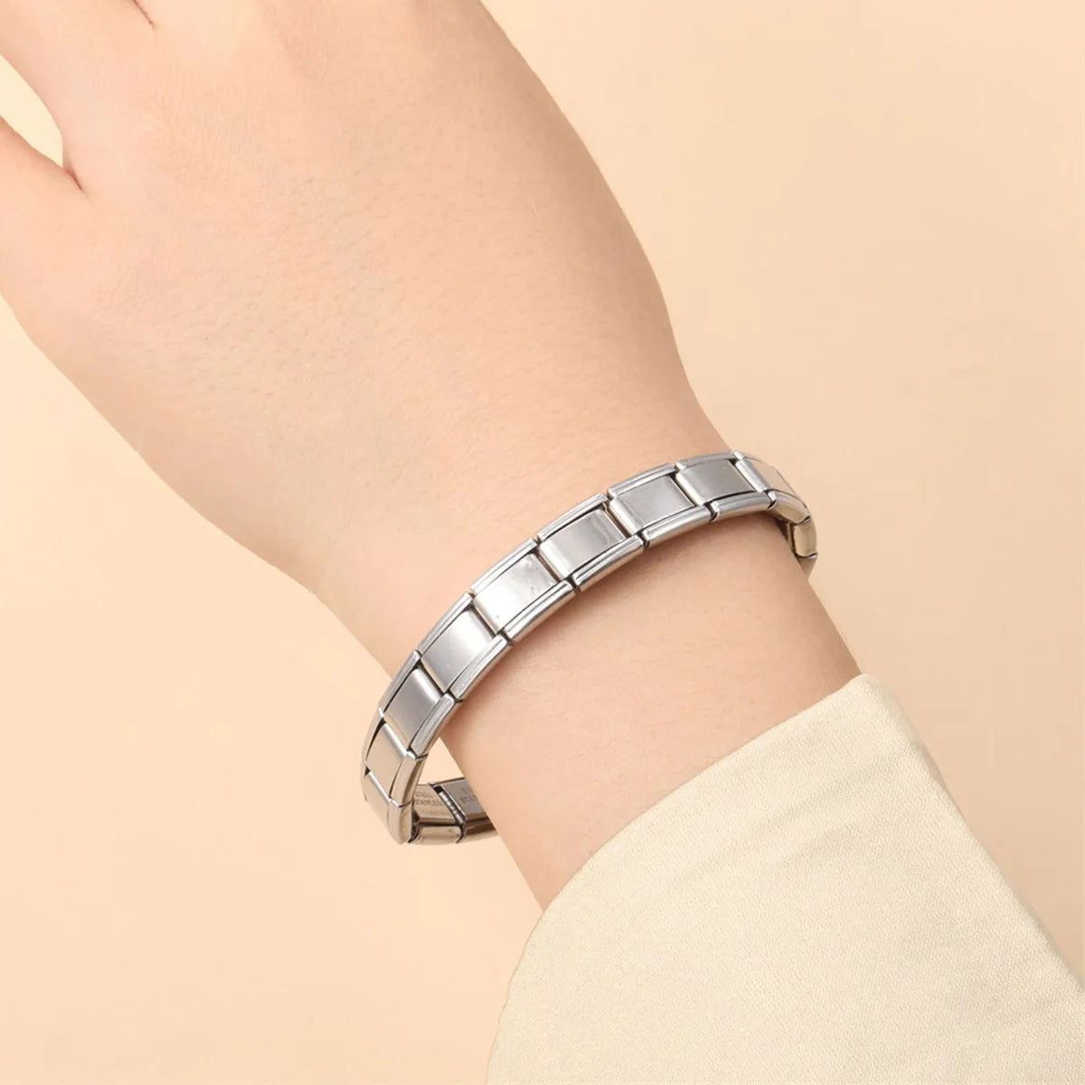 Fashion Sliver Bangle Bracelet Width Italian Elastic Charm Bracelet Simple Design Men Women DIY New Style Jewelry Gifts