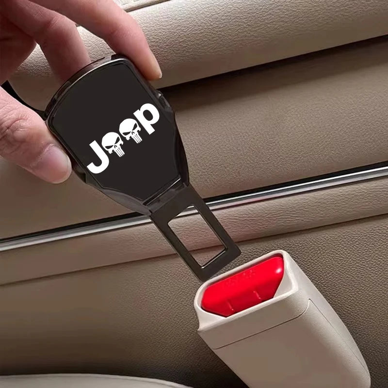 Extensor de Clip para cinturón de seguridad de coche, accesorios de emblema personalizados para Jeep Wrangler JL JK Grand Compas