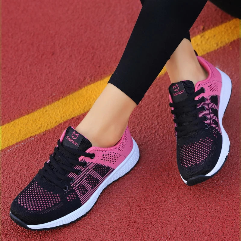 Women Casual Shoes Breathable Walking Mesh Lace Up Platform Shoes for Women Sneakers Women Tennis shoes