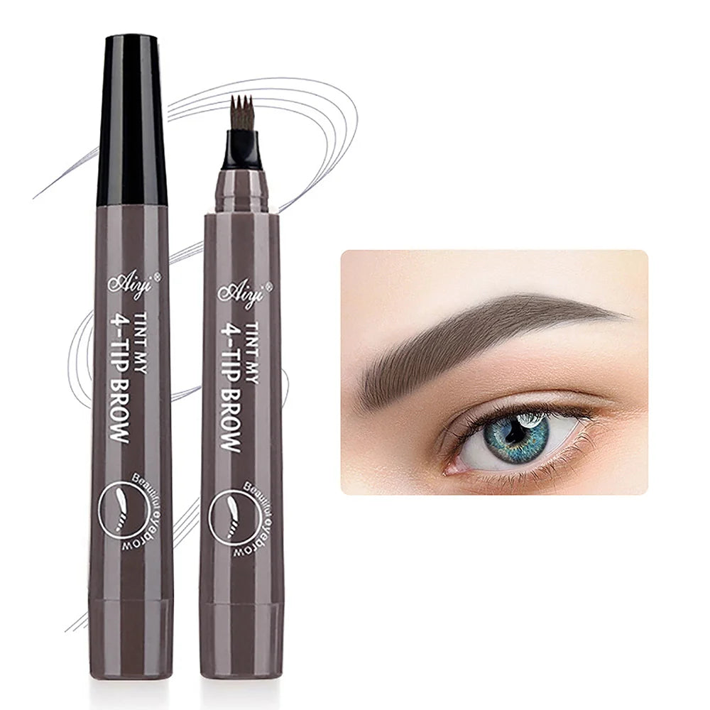 Waterproof eyebrow pencil in five colors, microblading eyebrow pencil with 4 tips, waterproof liquid for natural eyebrow makeup