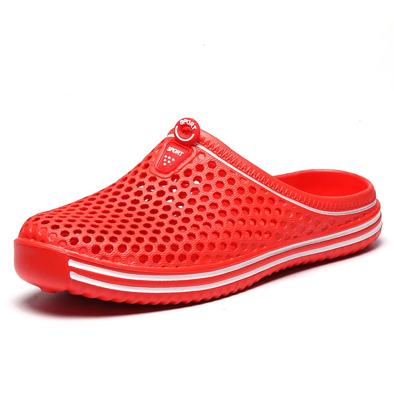 YRZL Men Shoes Beach Slippers Unisex Hollow Out Casual Women Beach Sandal Flip Flops Shoes Non-slip Size 36-45 Mens Slippers