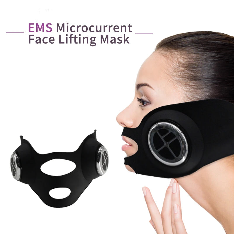 Slimming Chin V-shaped Silicone Face Mask Ems Microcurrent Beauty Facial Neck Lift Massager Band Tapes Face Lifting Machine