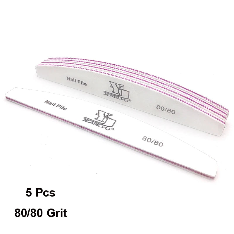 5Pcs/Lot Nail File Mix Color Limas 80/100/150/180/240 Grit Professional Sandpaper Cuticle Remover Buffer Files Manicure Tool Set