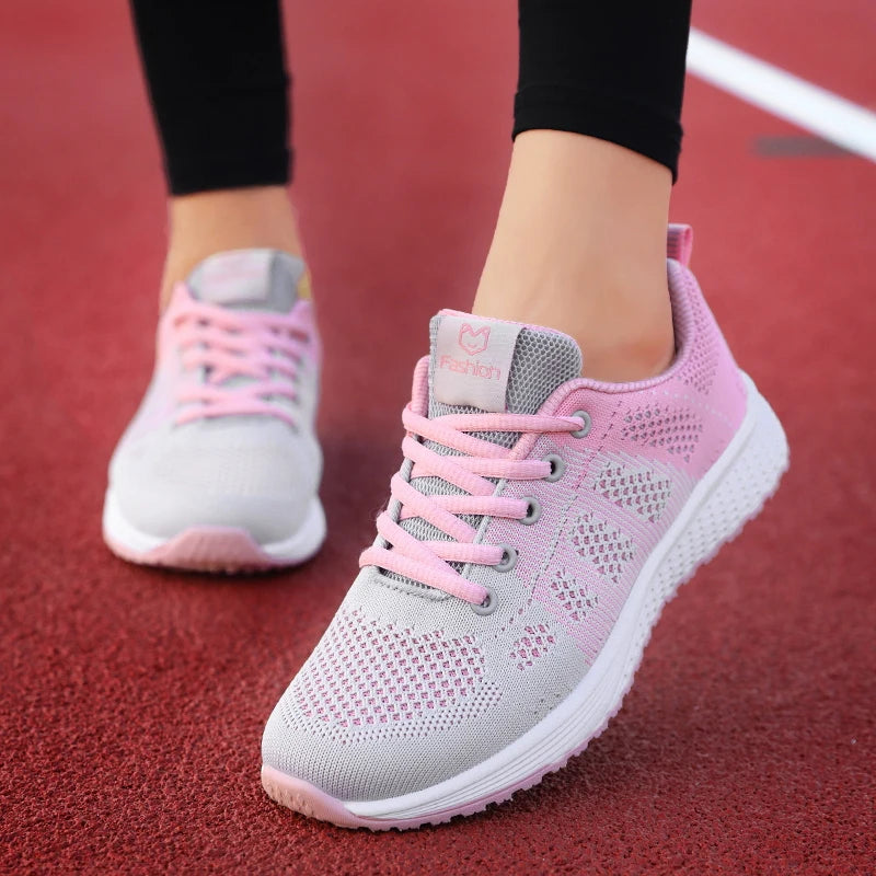 Women Casual Shoes Breathable Walking Mesh Lace Up Platform Shoes for Women Sneakers Women Tennis shoes